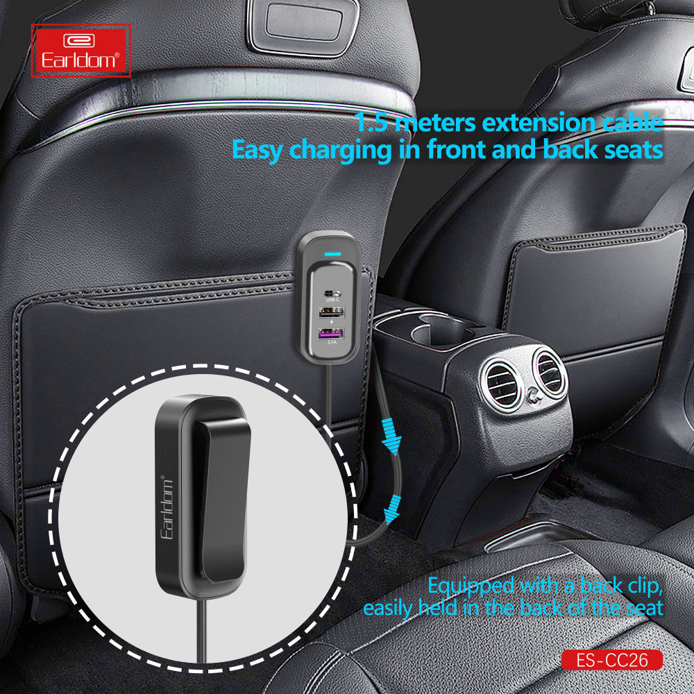 Car Charger 66W 4U 2C Earldom ES-CC26
