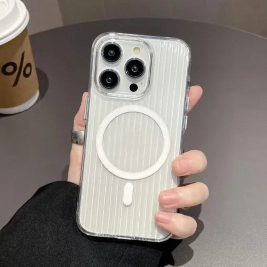 Corrugated Pattern Case With Magsafe — iPhone 16  — White