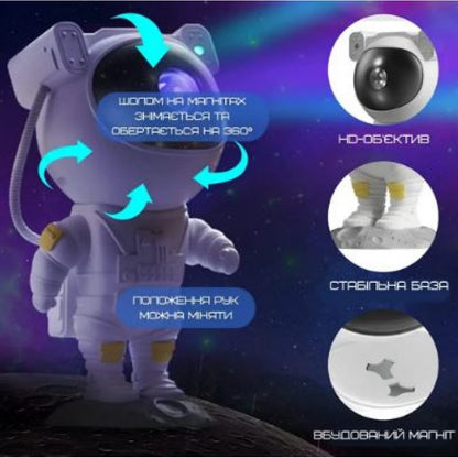 Ночной светильник-проектор - Astronaut Star Lightr — MD089 (230*120mm)