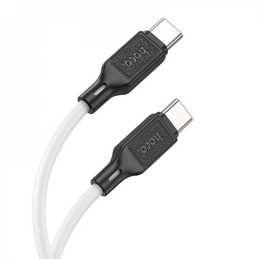 Кабель USB C to C 60W (1m) — Hoco  X90 Cool Silicone — White