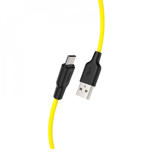 Кабель Micro 2.4A (1m) — Hoco X21 Plus Silicone — Black＆yellow