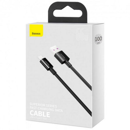 Кабель USB C 66W (1m) — Baseus (CATYS) Superior Series — CATYS-01 Black