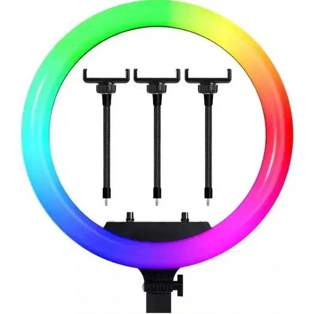 Лампа Кольцевая LED RL-21 RGB Original 54 cm  65w | 416 Lights | Remote I 3m cable with plug  I 3 holder I carry bag