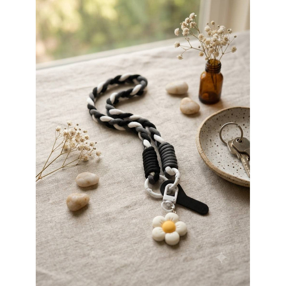 Брелок Braid Flower  — Black&White