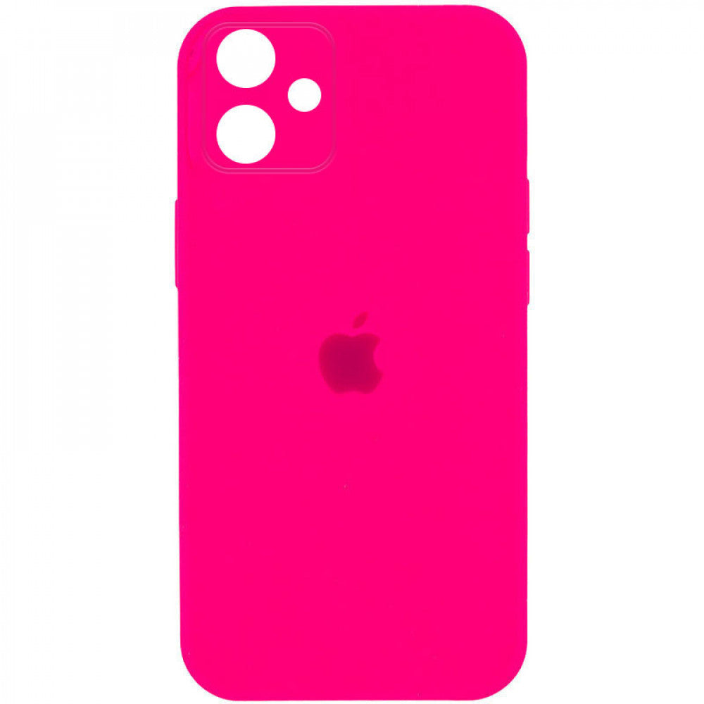 Original Silicone Case with protective camera iPhone 16 — Neon Pink (47)