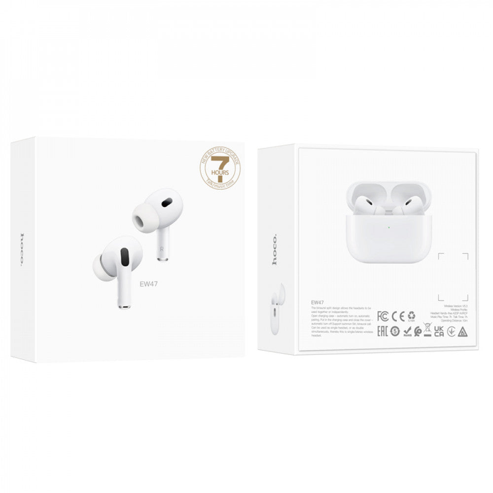 Bluetooth гарнітура TWS — Hoco EW47 True  — White