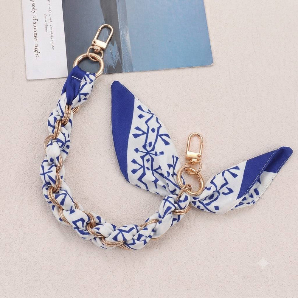 Шнурок на руку « Silk Scarf » — White & Blue