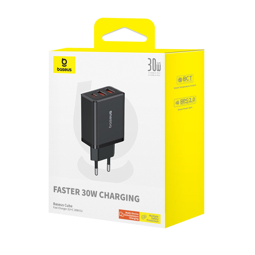 Home Charger | 30W | 2U | 1C — Baseus (P10111402113-00) Compact Quick Charger