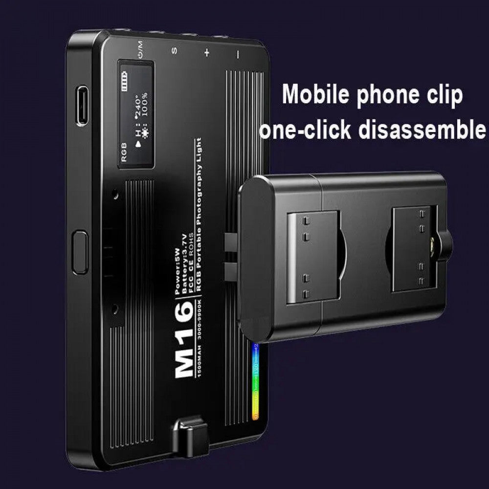 Накамерный видеосвет LED RGB — M16