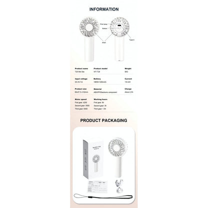Портативный мини вентилятор T26 - 1200 mAh