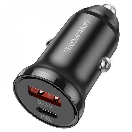 Car Charger 20W PD QC3.0 Borofone BZ18A — Black