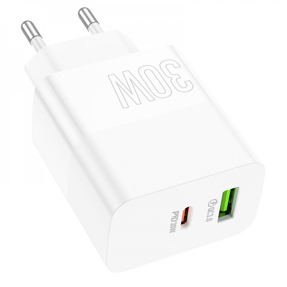 Home Charger | 30W | PD | QC3.0 — Borofone BA75A — White