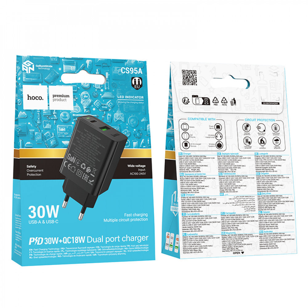 Home Charger | 30W | PD | QC3.0 — Hoco CS95A