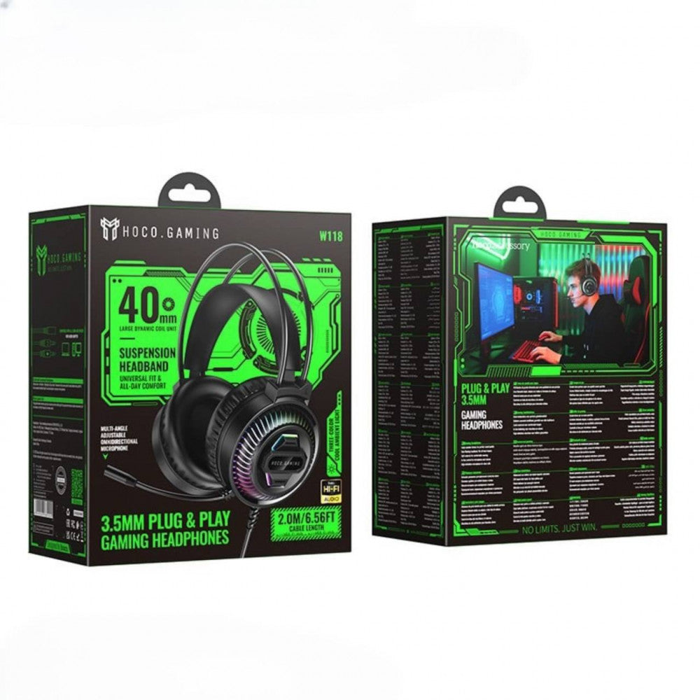 Проводные наушники Hoco W118, игровые, с микрофоном