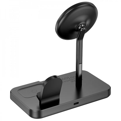 Magnetic Wireless Charger 3 in 1 — Hoco CQ12  — Black