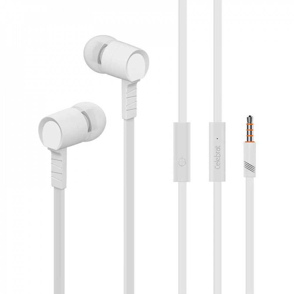 Навушники з мікрофоном 3.5mm  Celebrat D2 — White