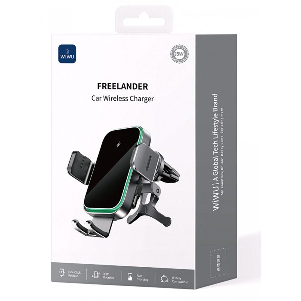 Автотримач розсувний на повітропровід з бездротовою зарядкою  WiWU CH-313