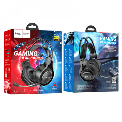 Gaming Headset 3.5mm & USB — Hoco W106 Tiger — Black