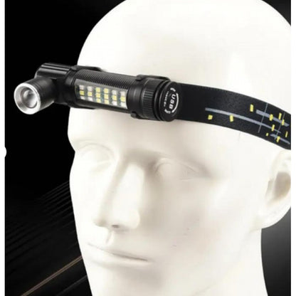 Фонарик аккумуляторный 2 в 1 ручной + налобный с USB — SY-2209