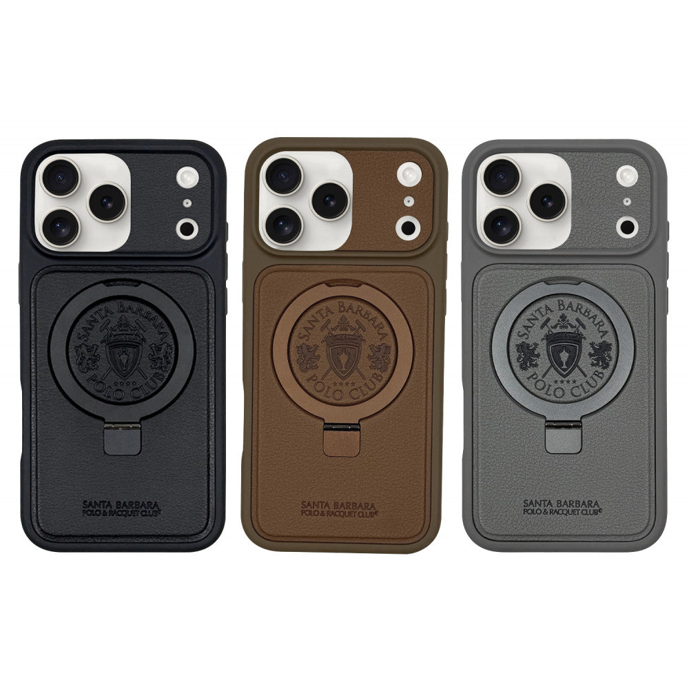 Polo Primo Leather Case iPhone 17 Pro — Titanium Grey