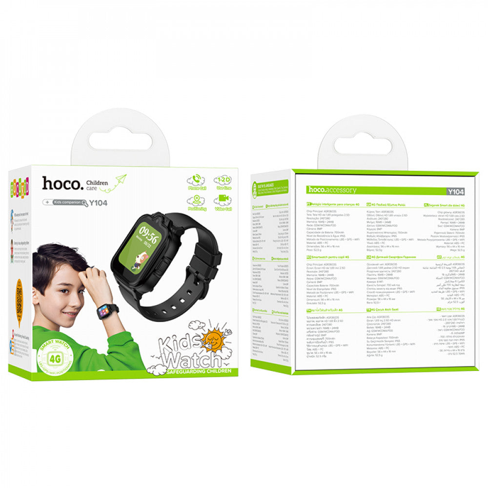 Smart Sports Watch (Call Version) Hoco Y104 — Black