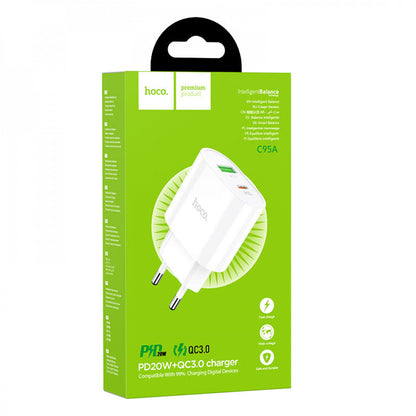 Home Charger 20W PD QC3.0 Hoco C95A — White