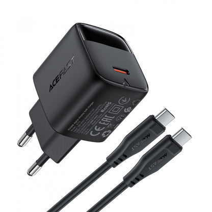 Зарядное устройство для Acefast A115, 30 Вт, PD, кабель USB-C – USB-C (1.2 м)