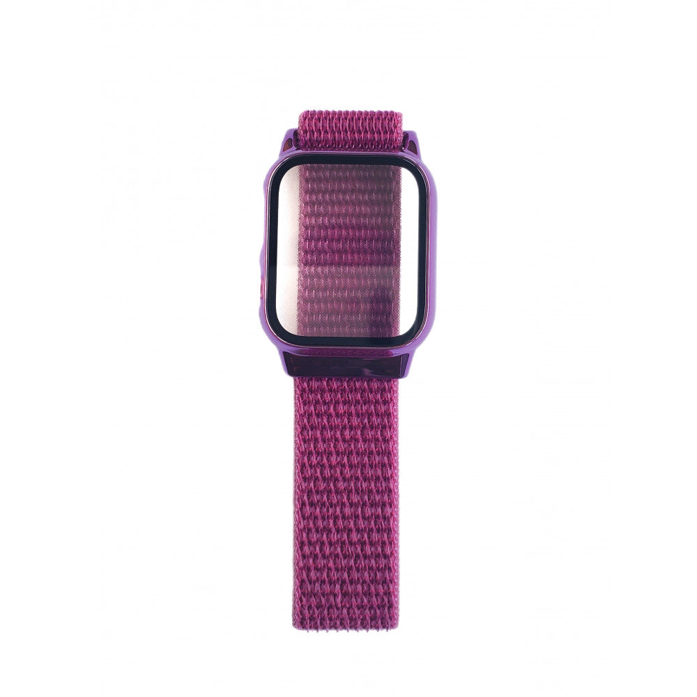 Ремінець Nylon with protective case Apple Watch 42 mm 44 mm 45 mm 49 mm — Purple