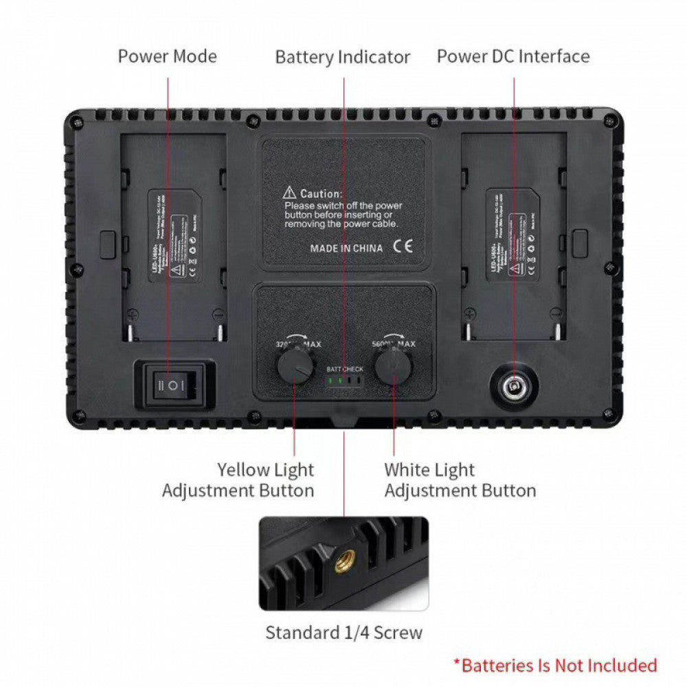 Лампа видеосвет LED Pro 600 I panel light I 2 battery(4400mAh) I charger I carry bag I