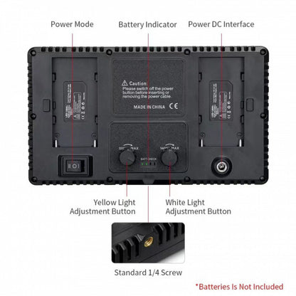 Лампа видеосвет LED Pro 600 I panel light I 2 battery(4400mAh) I charger I carry bag I