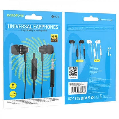 Навушники з мікрофоном 3.5mm Borofone BM74 Singer - Black