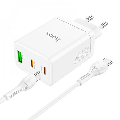 Home Charger | 30W | PD | QC3.0 | C to C Cable (1m) — Hoco N33 — White