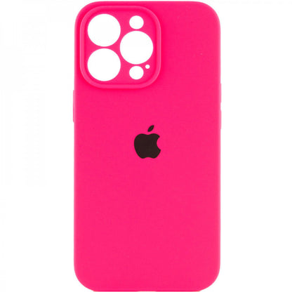 Original Silicone Case with protective camera iPhone 13 Pro Max — Neon Pink (47)