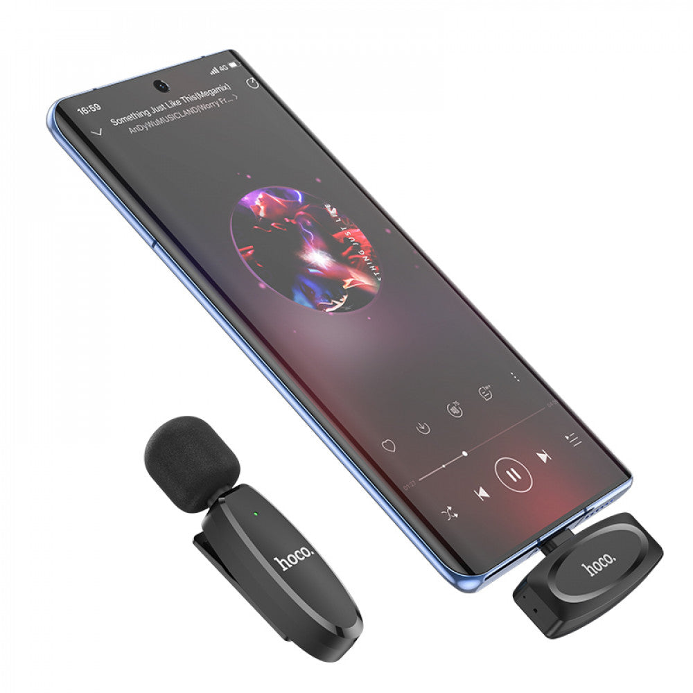 Бездротовий петличний мікрофон Wireless Digital Microphone Hoco L15 Crystal lavalier для смартфонів