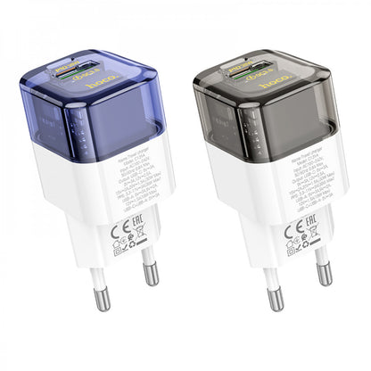 Home Charger | 30W | PD | QC3.0 - Hoco C131A - Transparent Black