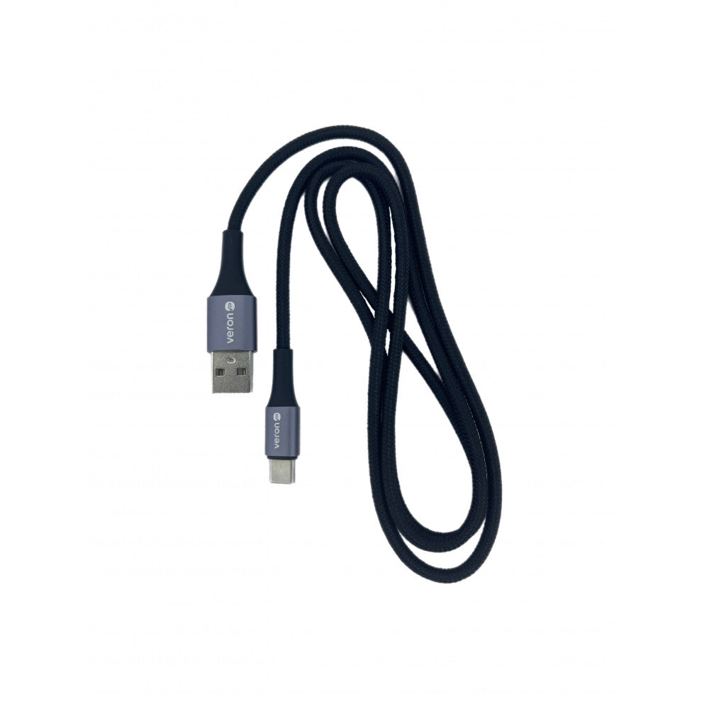 Nylon Cable USB C 3A (1m) Veron NC09 — Black