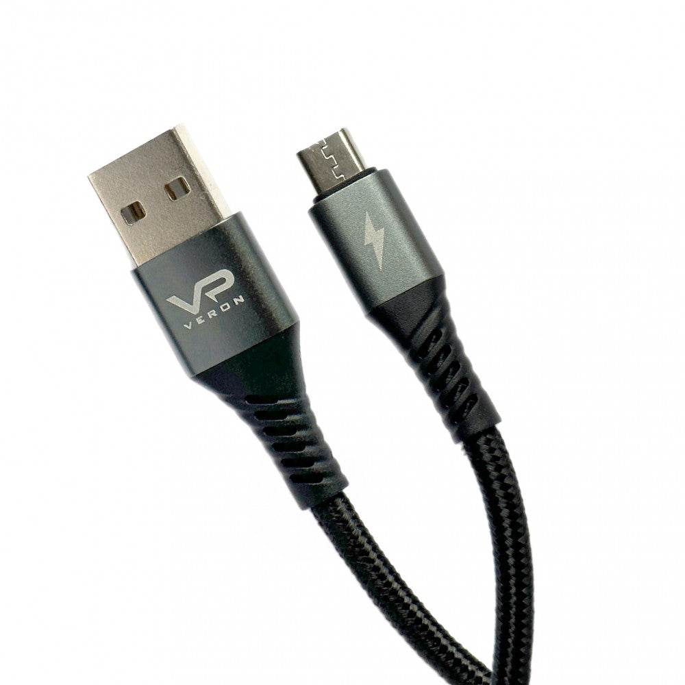 Кабель быстрой зарядки USB Micro 2.4A (0.25m) Veron NM09 Nylon