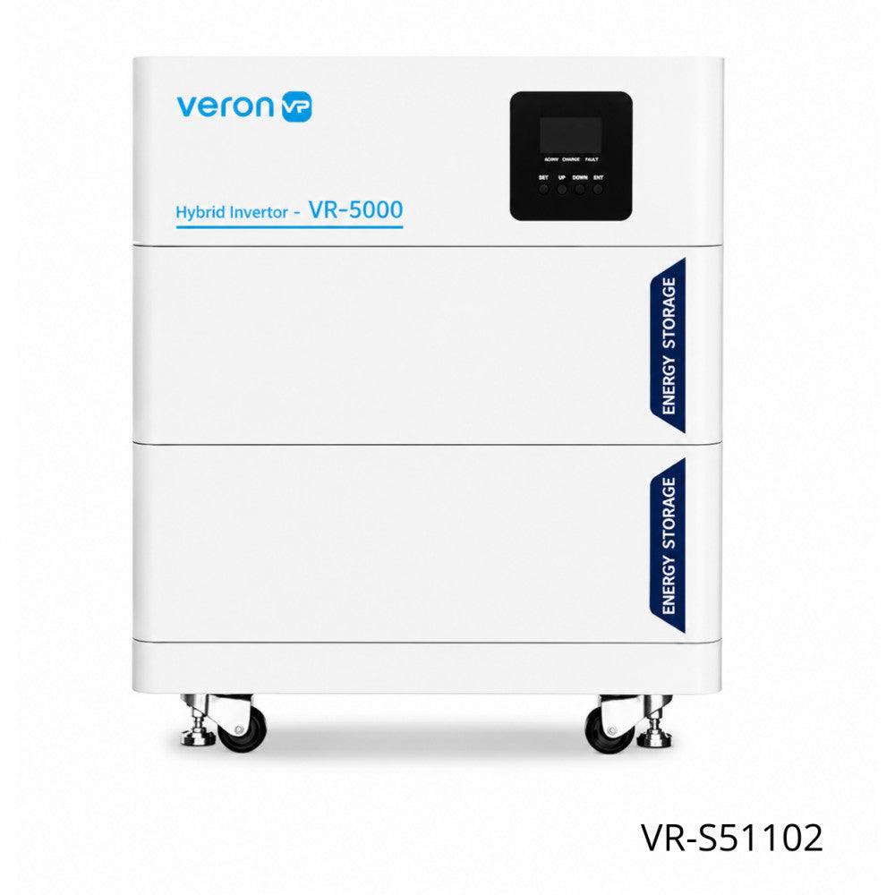 Гибридный инвертор VR-S51102 с двумя аккумуляторами 10,24KWh с корпусом на колесах  LiFePo4