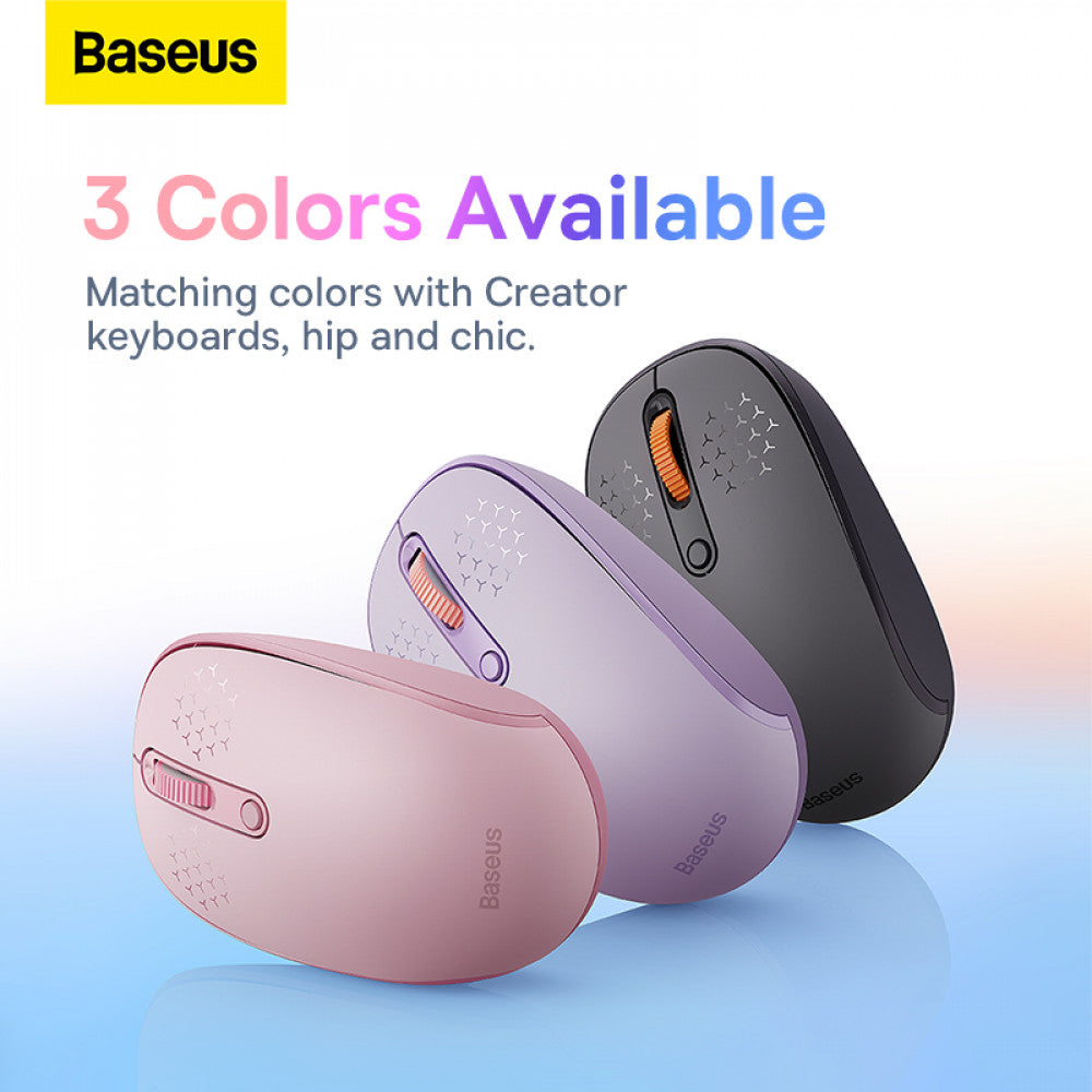 Wireless Mouse — Baseus (B01055503) F01B — B01055503413-00 Pink