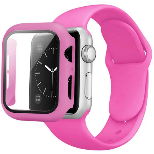 Ремінець Silicon & Glass Apple Watch 45 mm — Rose Red