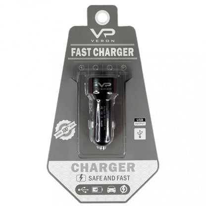 Car Charger 2.4A 2U Veron C-604A with LCD Long