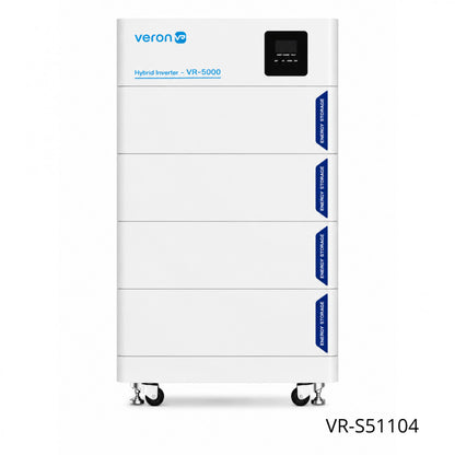 Гибридный инвертор VR-S51104 с четырьмя аккумуляторами 20,48KWh с корпусом на колесах  LiFePo4