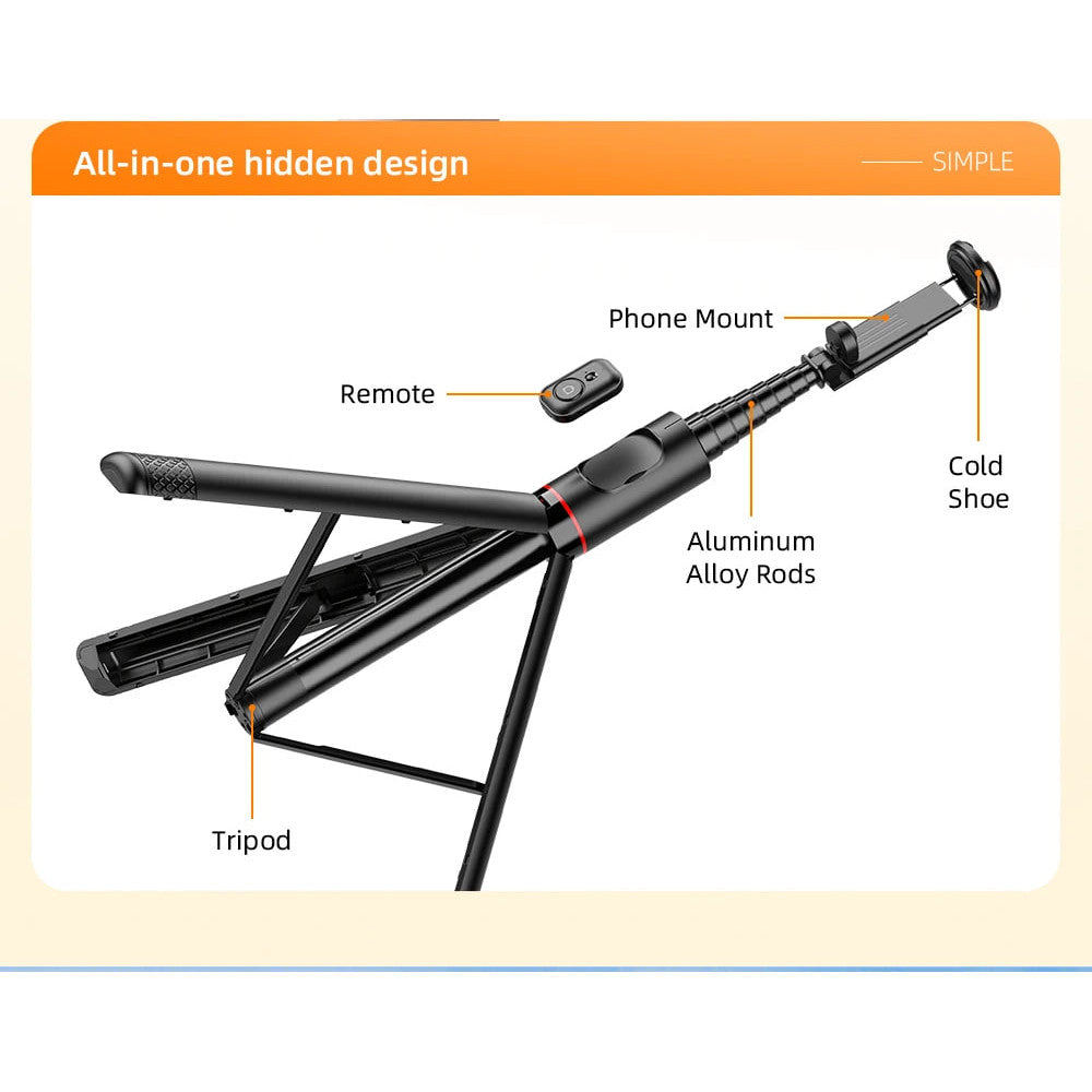 Monopod Tripod C10 | 1.83m | Button Bluetooth  aluminium alloy rod