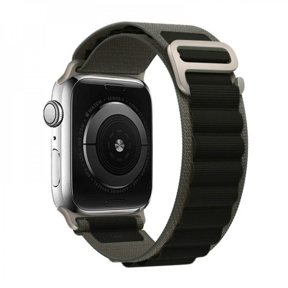 Ремінець Alpine Loop Design Apple Watch 42 mm 44 mm 45 mm 49 mm — Black & Gray