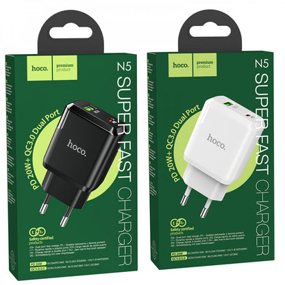 Home Charger | 20W | PD | QC3.0 — Hoco N5 — Black