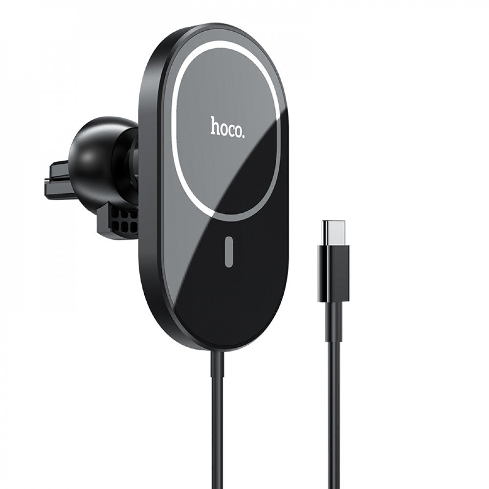 Car Holder — Hoco CA90 Magic magnetic wireless fast charging — Black