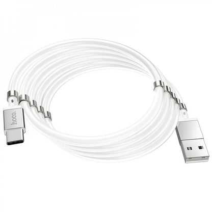 Кабель USB C 2.4A (1m) Hoco U91 Magnetic — White