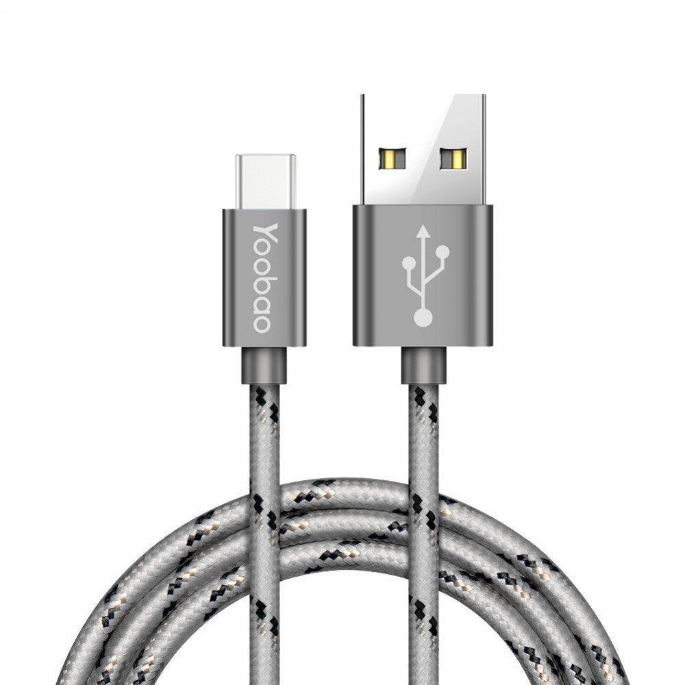 Кабель USB C 2A (1m) — Yoobao YB415C — Gray