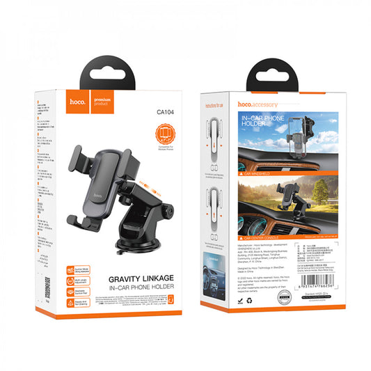 Автоутримувач розсувний на присосці Hoco CA104 - Black