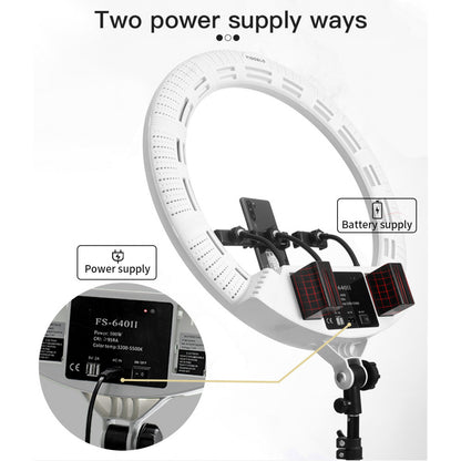 Лампа Кільцева LED Veron FS-640 II 55см 100W 3200-5500K white з дзеркалом